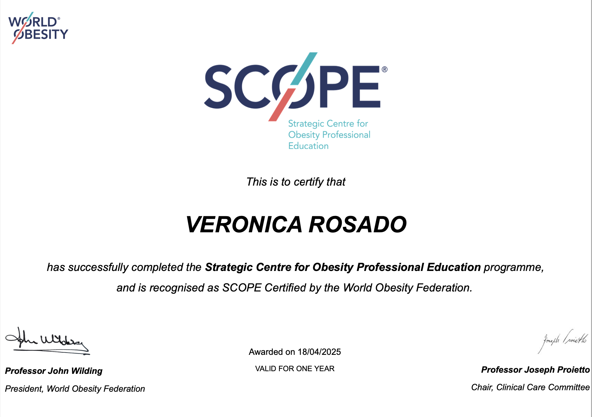 Veronica_Rosado_Obesidad_Scope SCOPE Certification